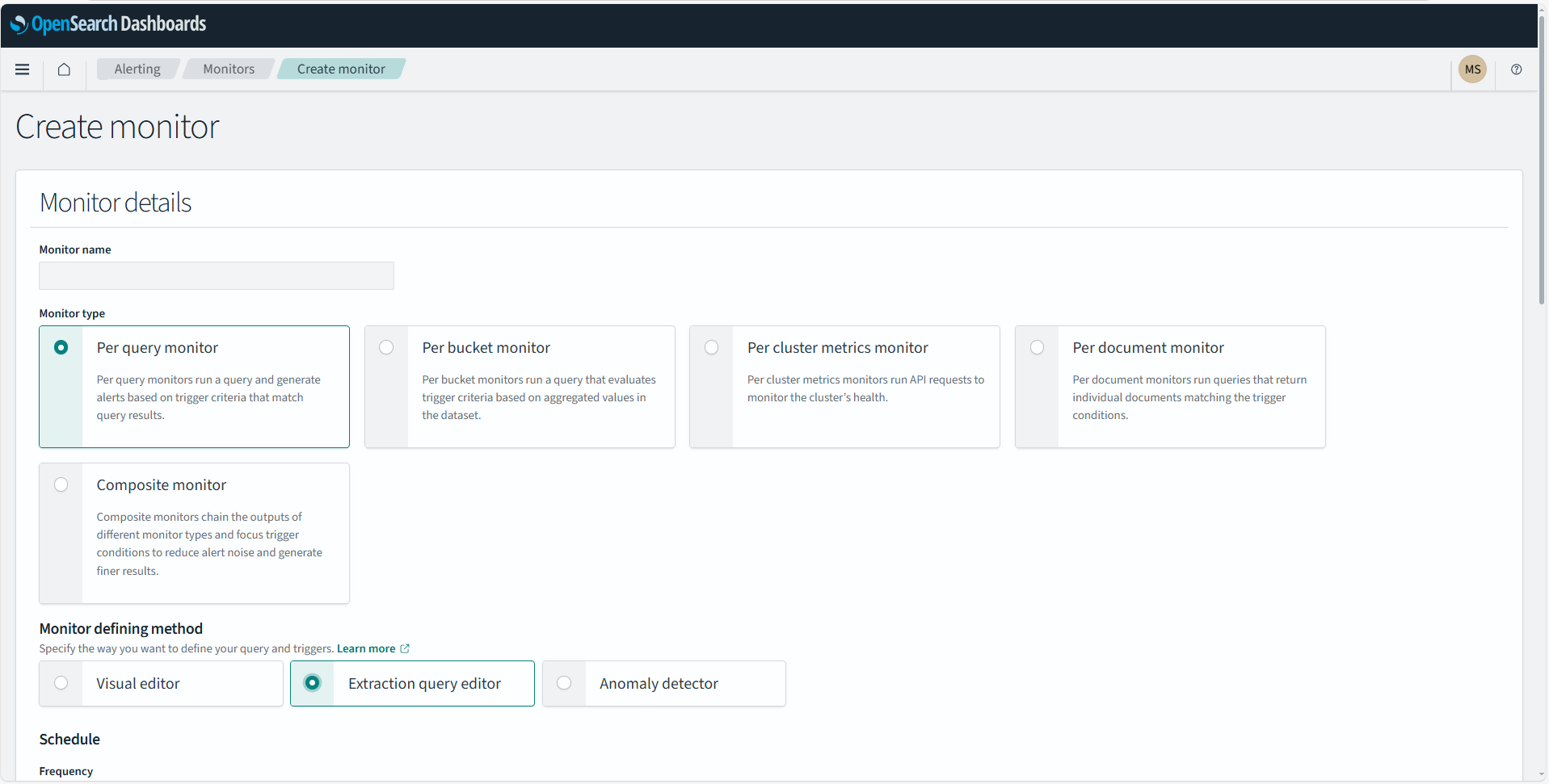 Monitor details settings