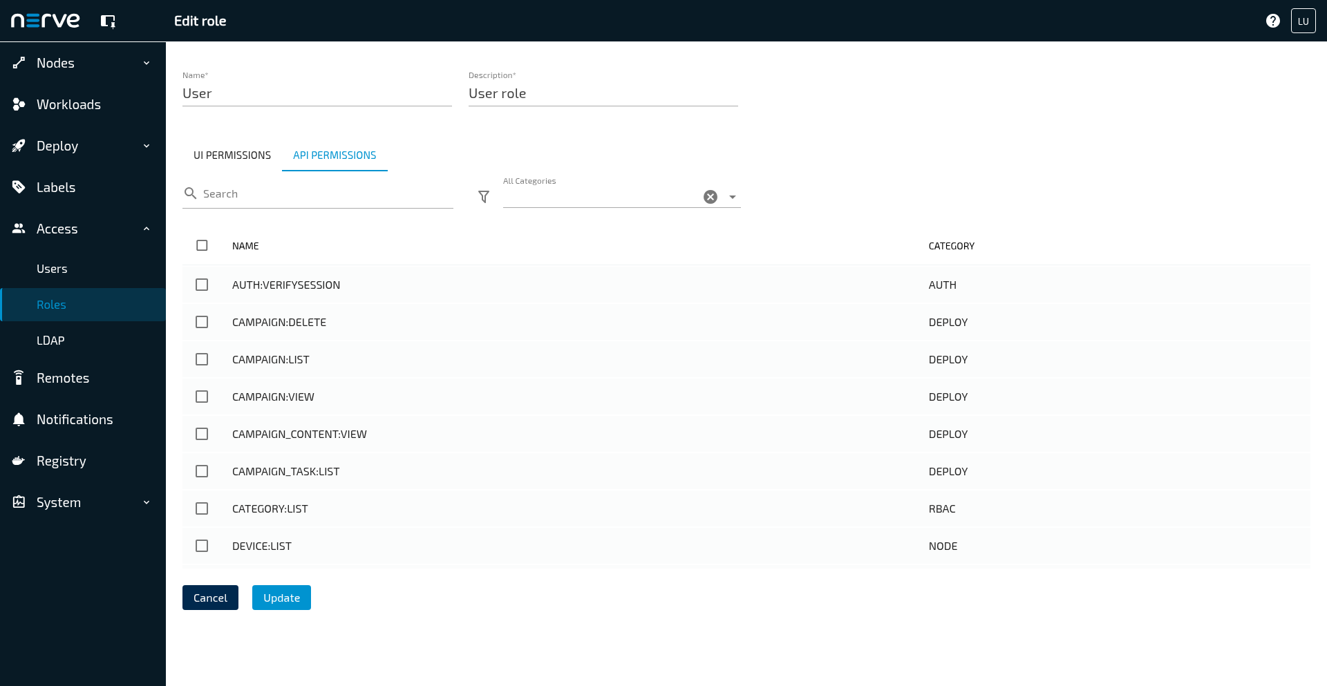 Select API Permissions